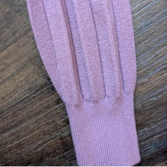 Sweater Dress Pink Long Sleeve Pleated Midi Dress Medium Mauve - Picture 3 of 8